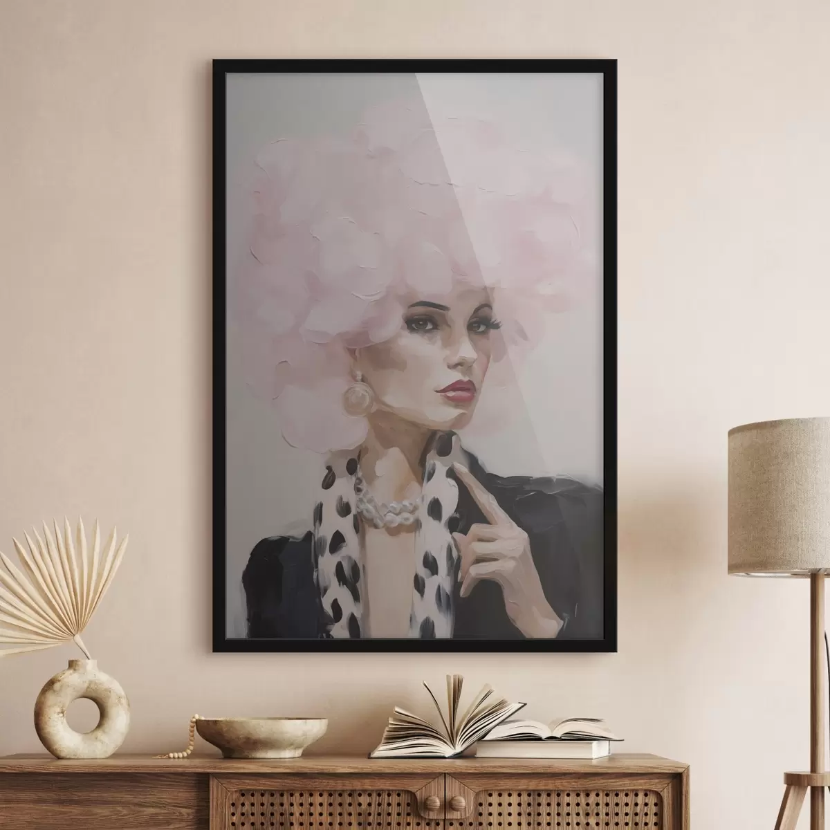 Poster Gemälde einer stilvollen Frau f49509