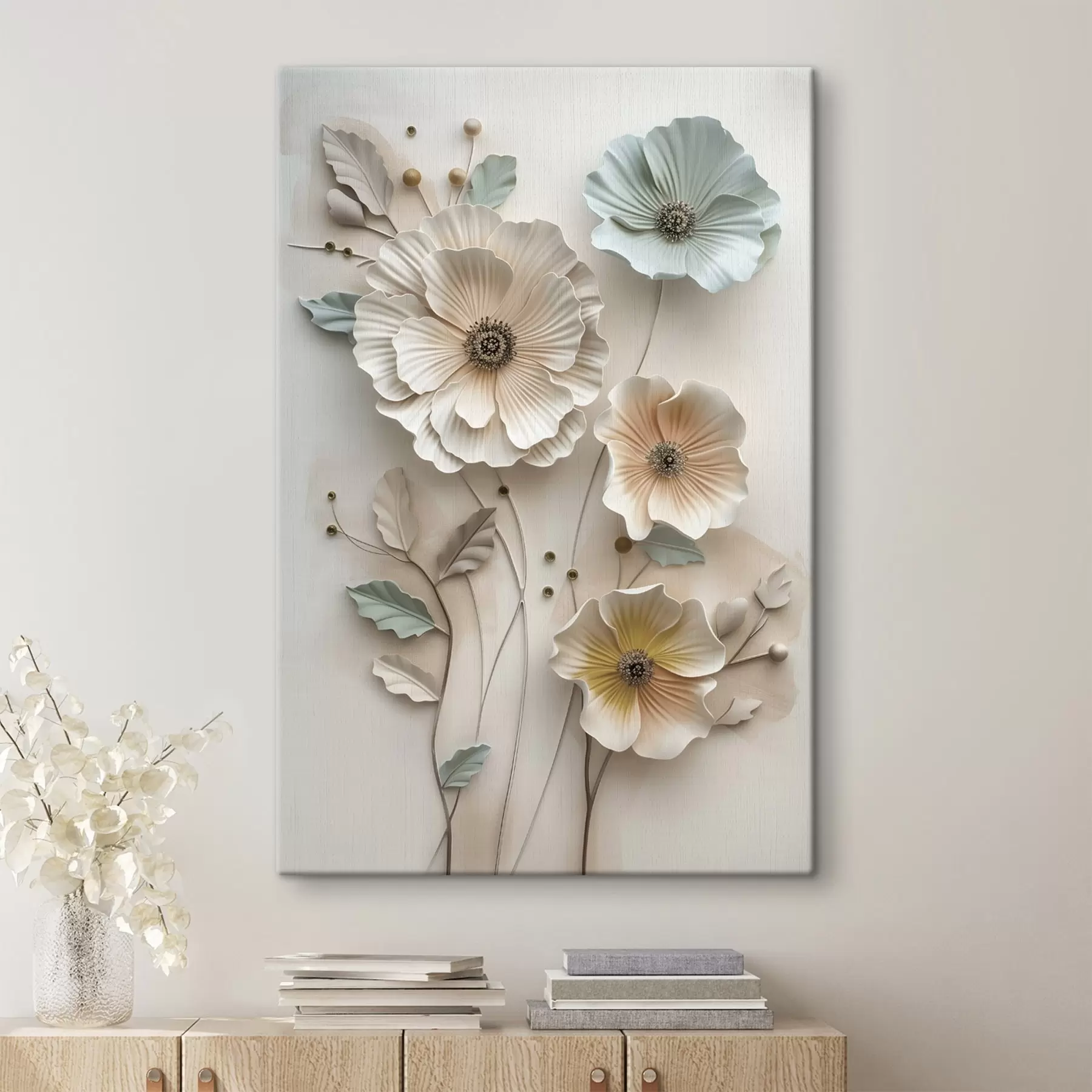 Wandbilder ein Blumenarrangement mit dreidimensionaler Wirkung s49568