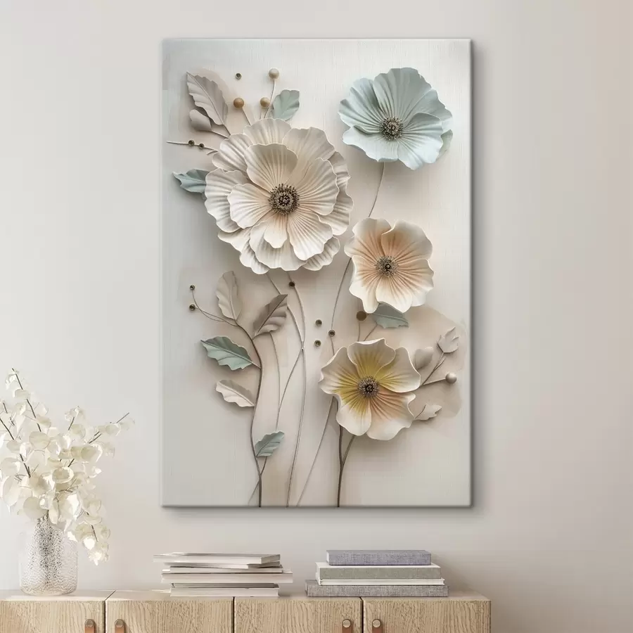 Wandbilder ein Blumenarrangement mit dreidimensionaler Wirkung s49568