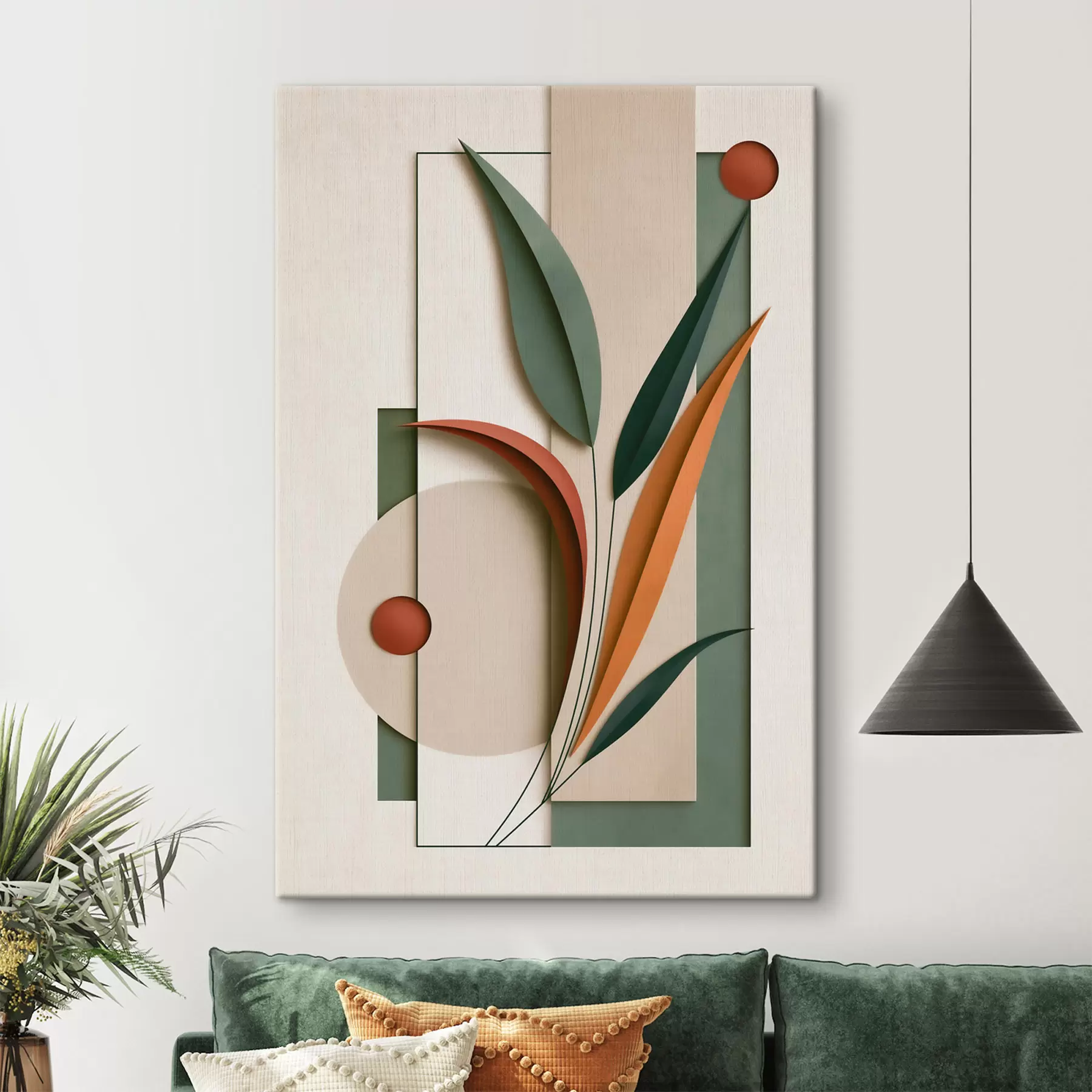 Wandbilder Geometrische botanische Komposition s49417