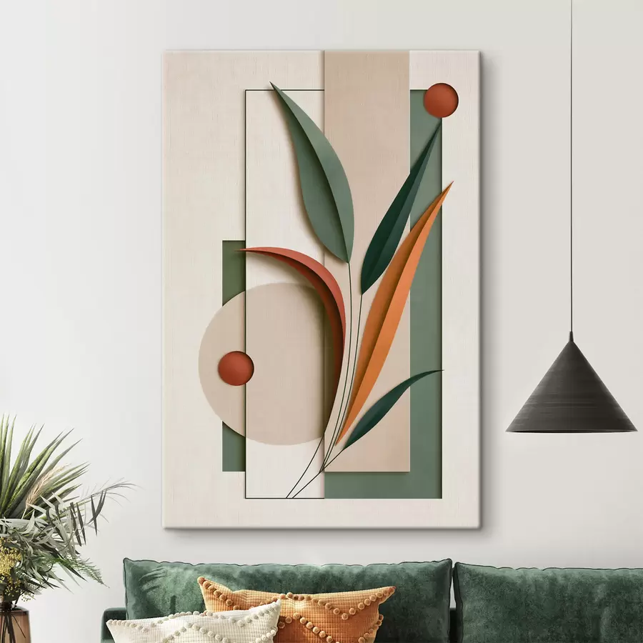 Wandbilder Geometrische botanische Komposition s49417