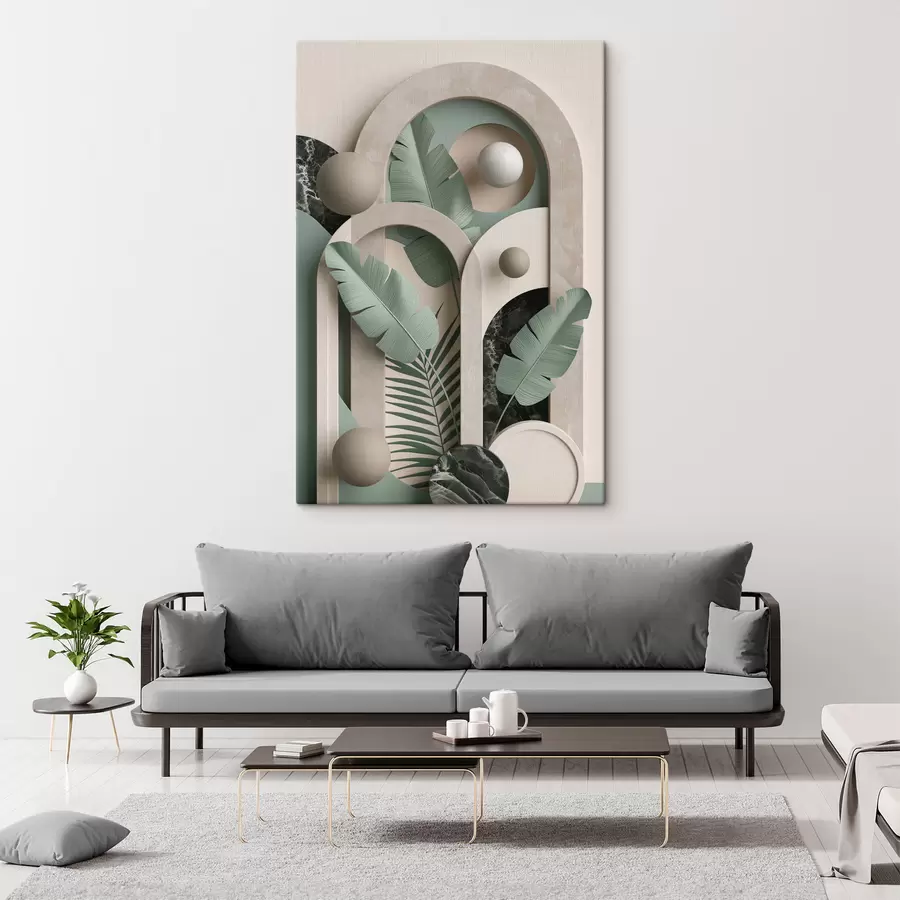 Wandbilder Komposition mit botanischen Bögen s49515