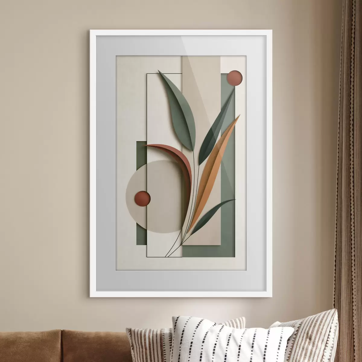 Poster Geometrische botanische Komposition f49417