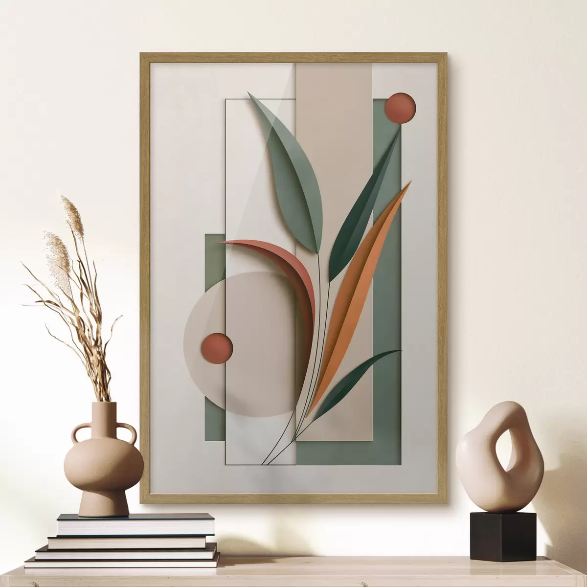 Poster Geometrische botanische Komposition f49417