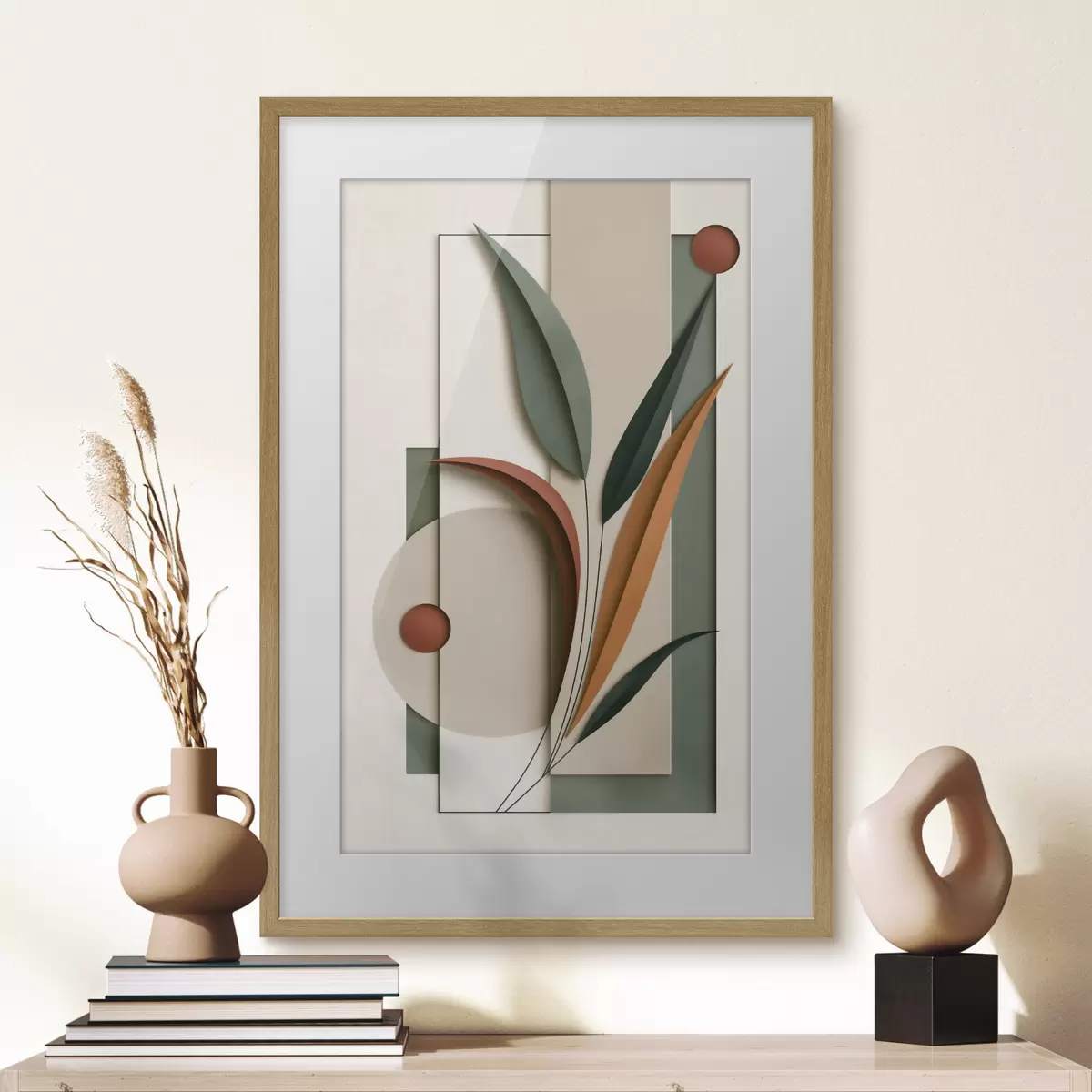 Poster Geometrische botanische Komposition f49417