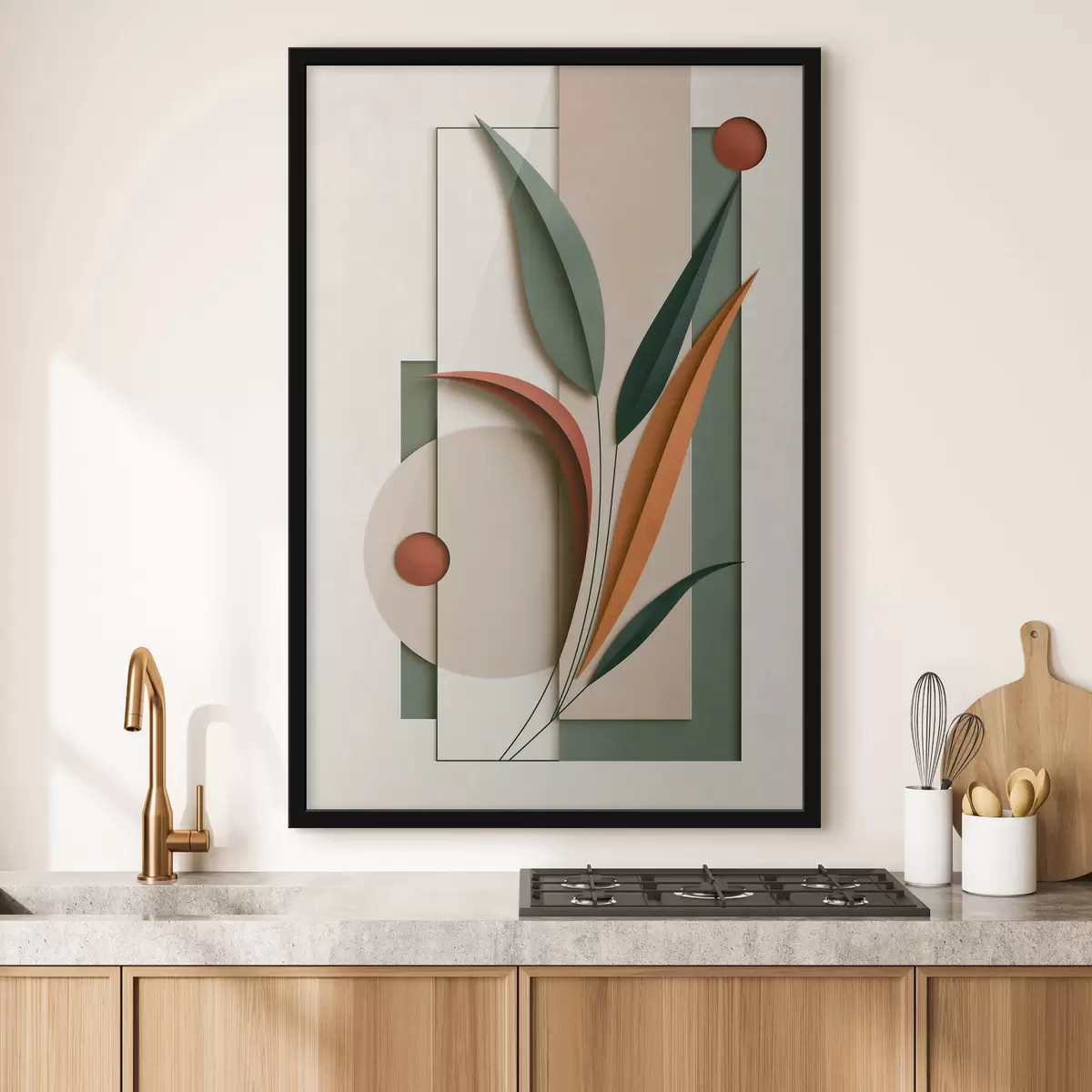 Poster Geometrische botanische Komposition f49417