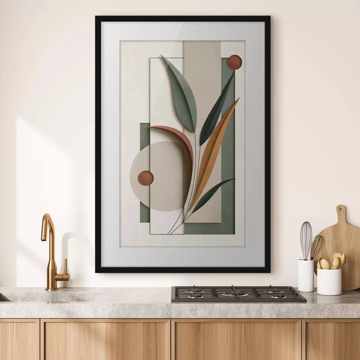 Poster Geometrische botanische Komposition f49417