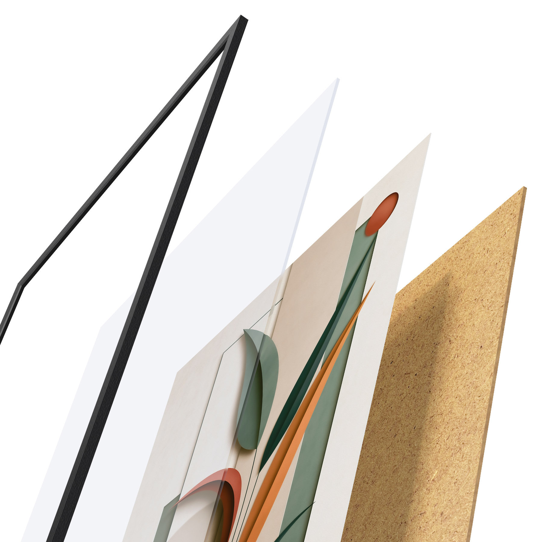 Poster Geometrische botanische Komposition f49417