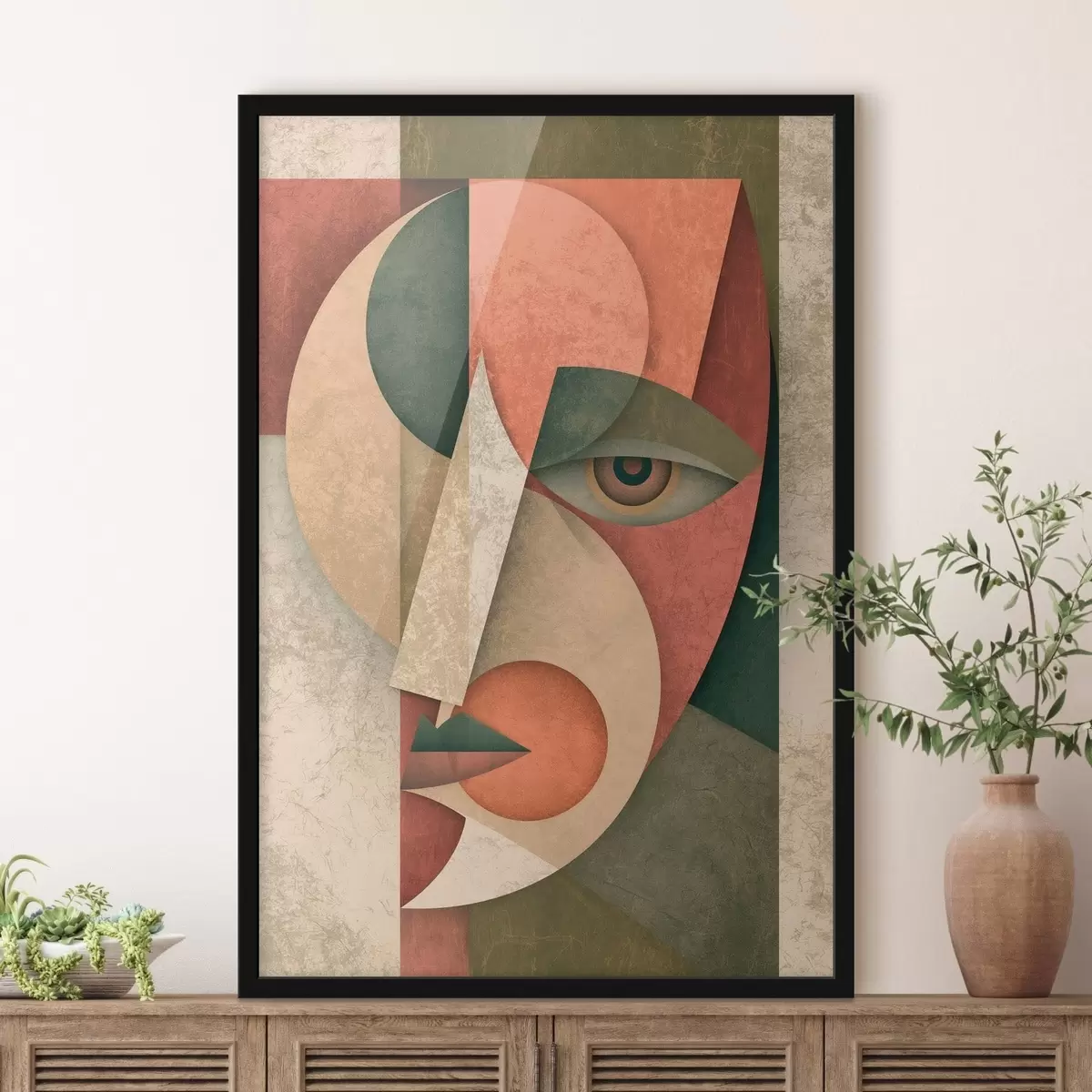 Poster Geometrische Abstraktion eines Gesichts f49420
