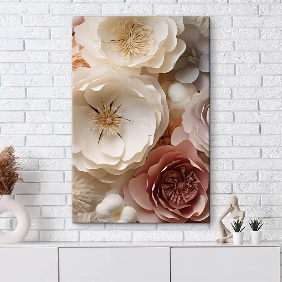 Wandbilder Beigefarbene Rosen im modernen Stil s49374