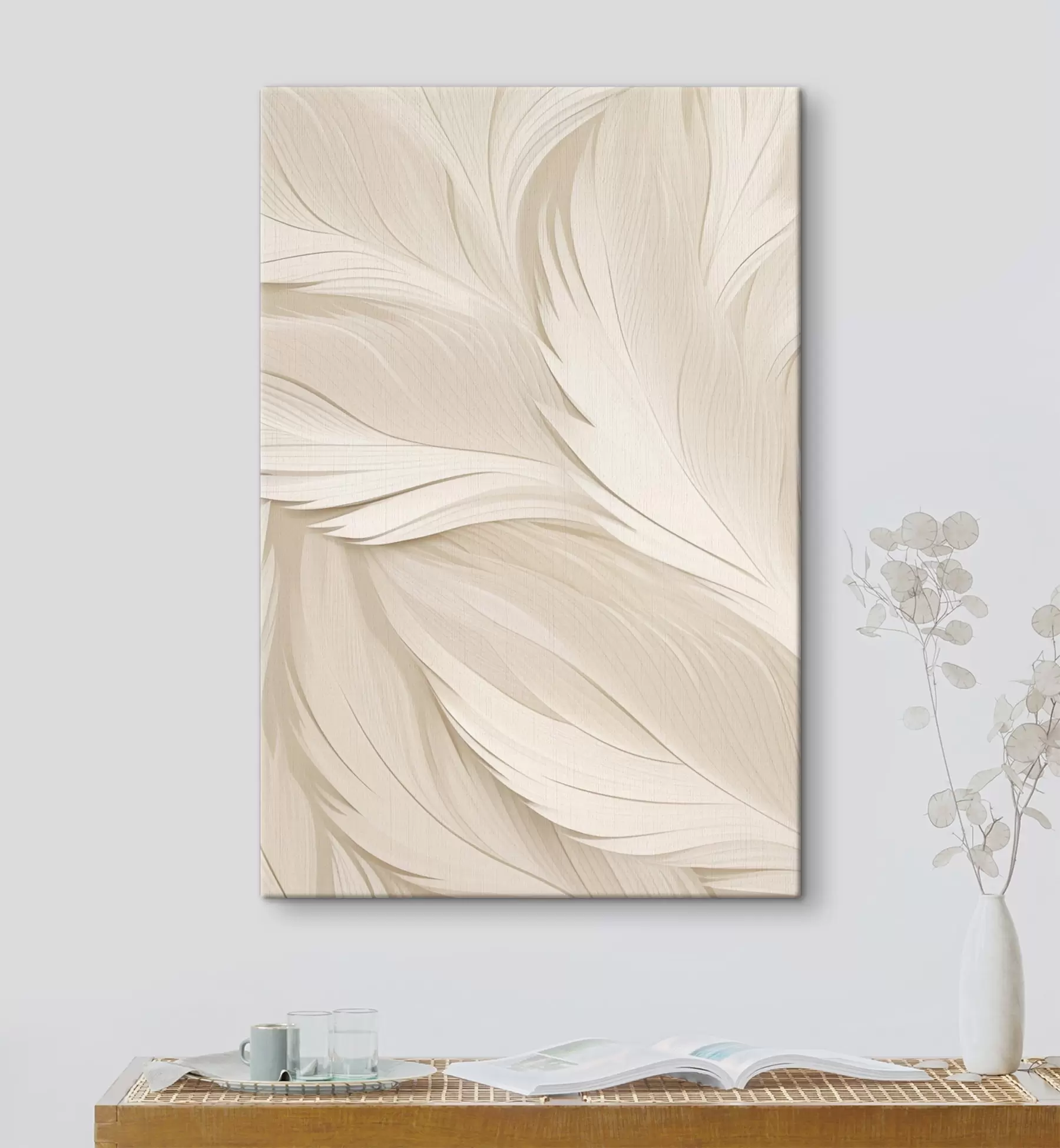 Wandbilder Volumetrische Abstraktion – Beige Linien s49383