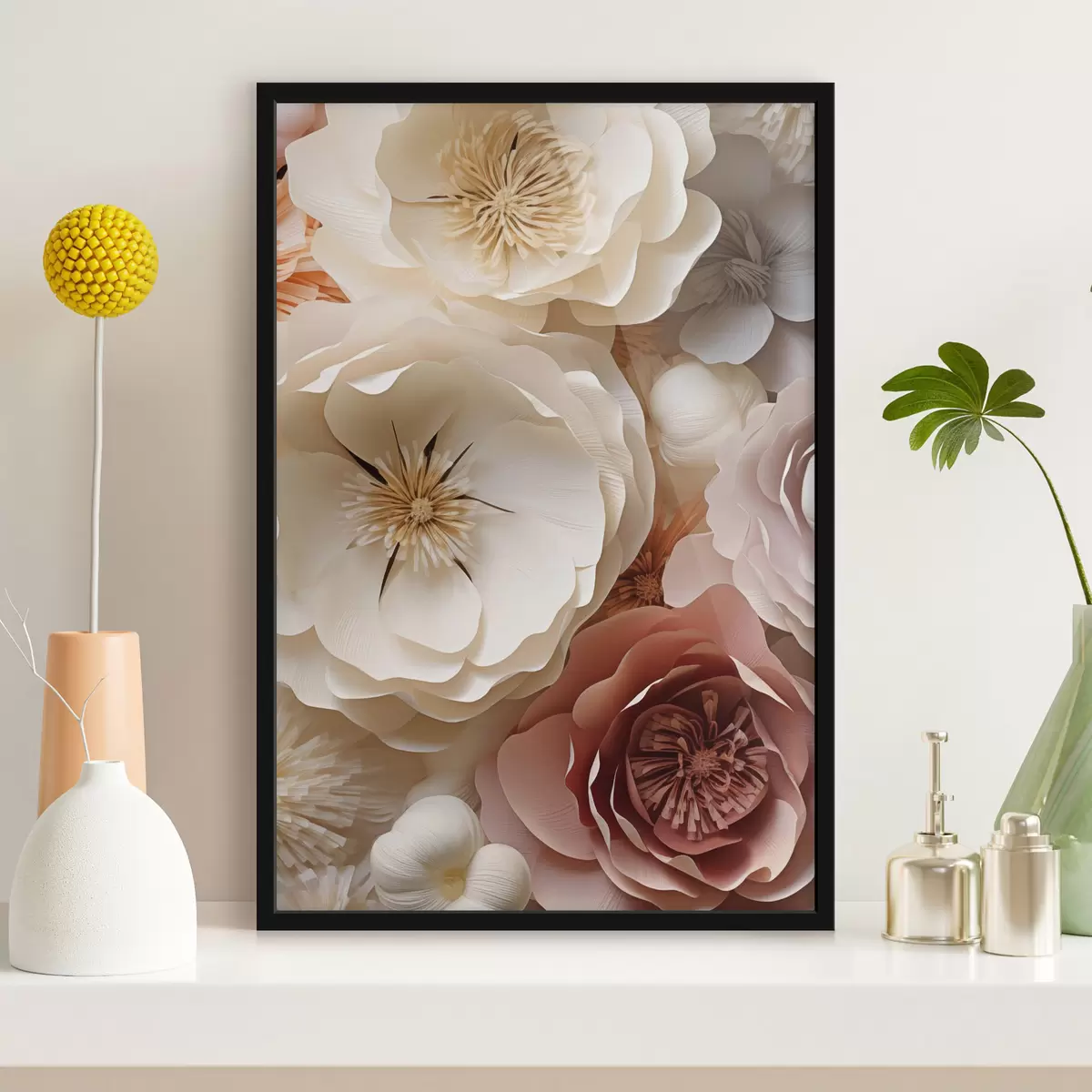 Poster Beigefarbene Rosen im modernen Stil f49374