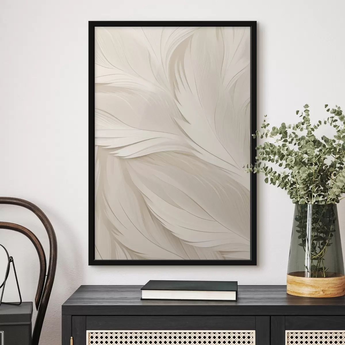 Poster Volumetrische Abstraktion – Beige Linien f49383
