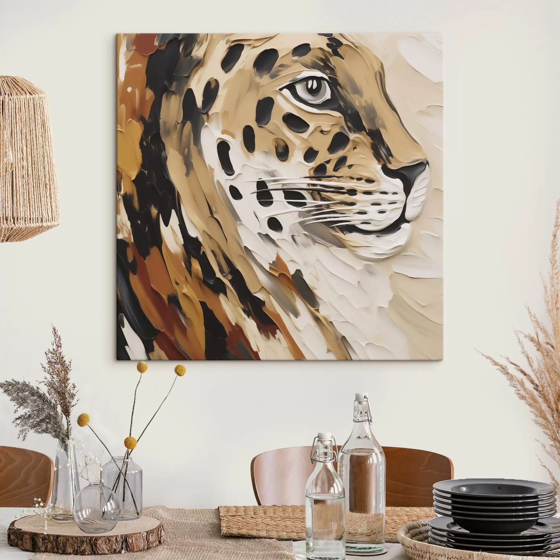 Wandbilder Abstrakter Leopard, Nachbildung eines Gemäldes s49751
