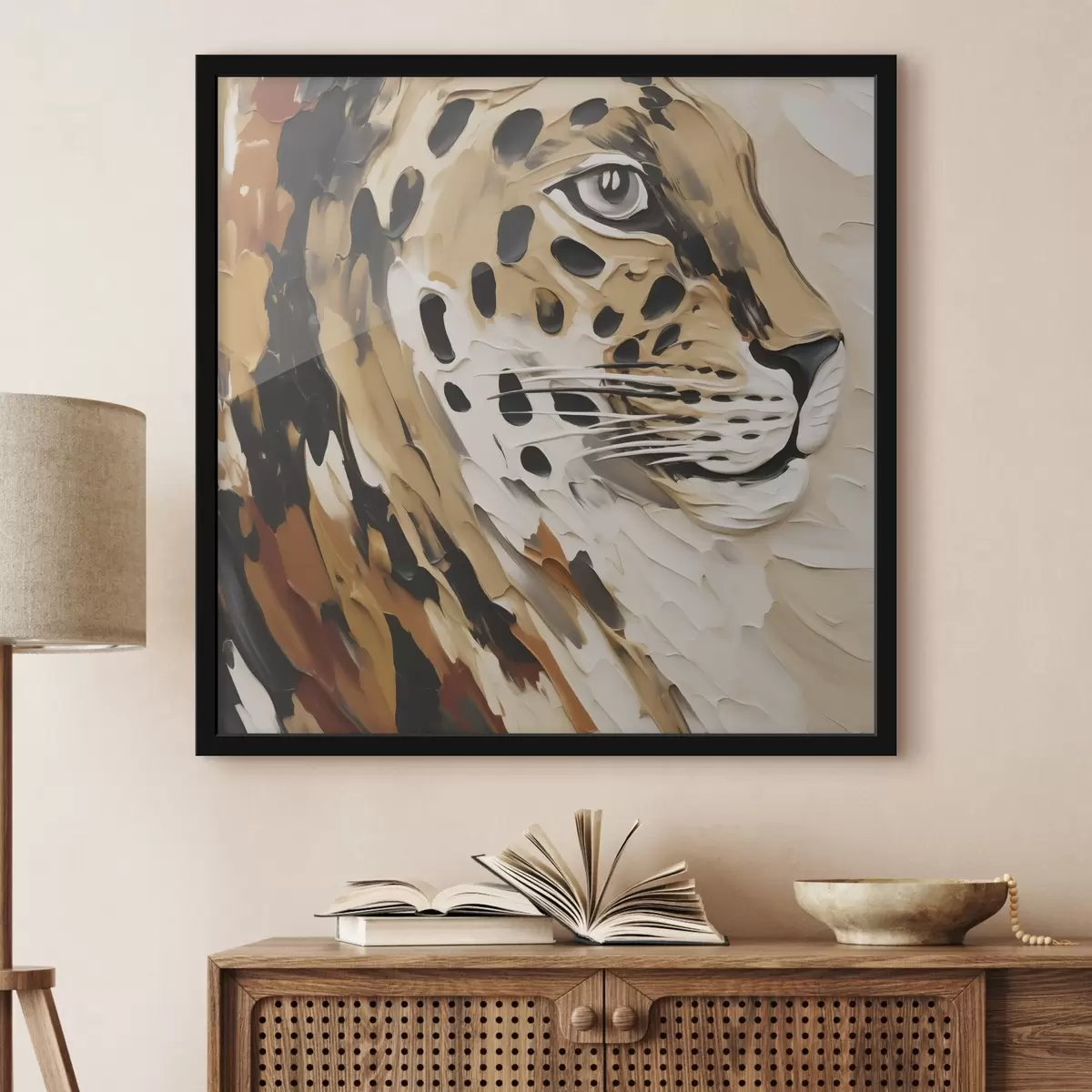 Poster Abstrakter Leopard, Nachbildung eines Gemäldes f49751