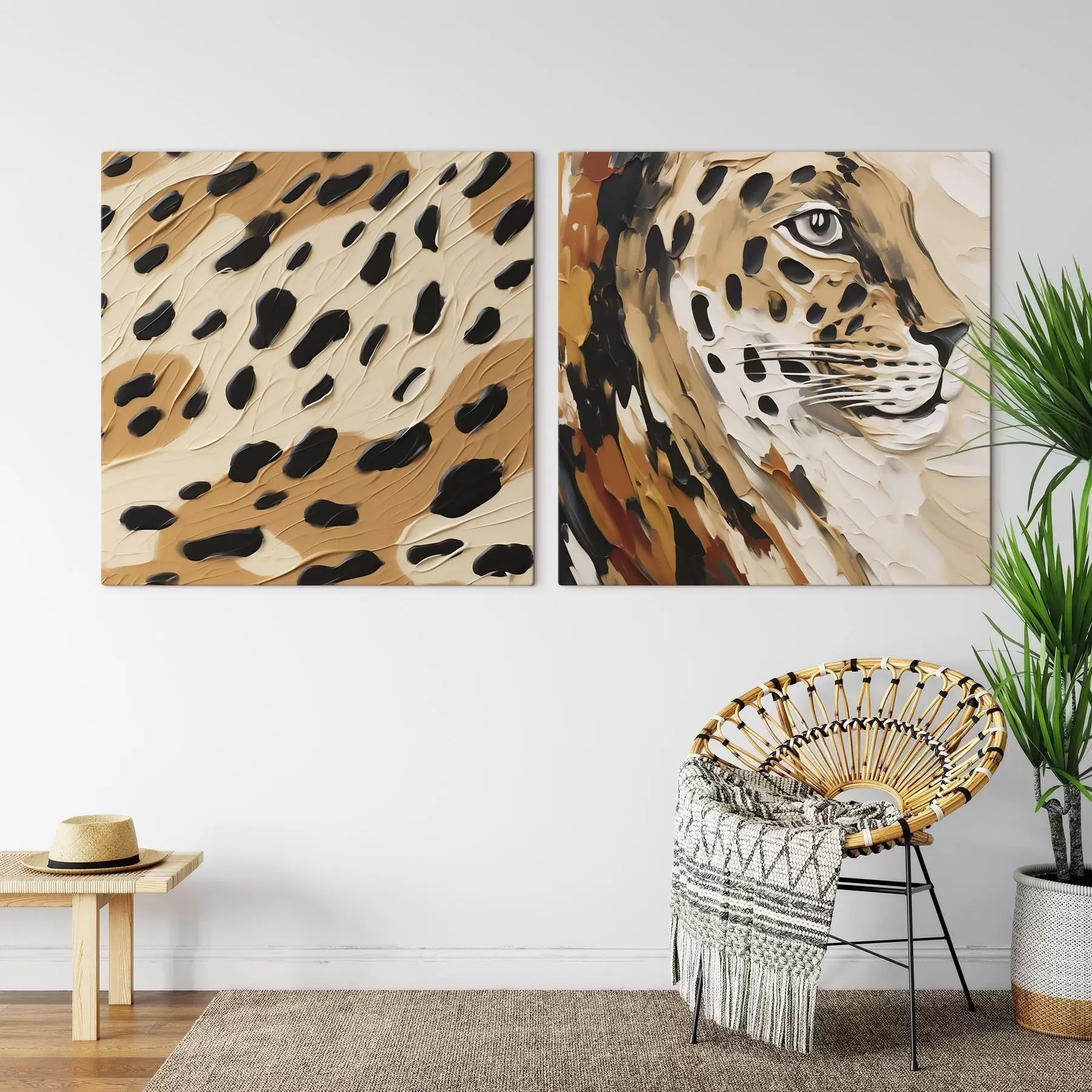 Wandbilder Abstrakter Leopard, Nachbildung eines Gemäldes m30669