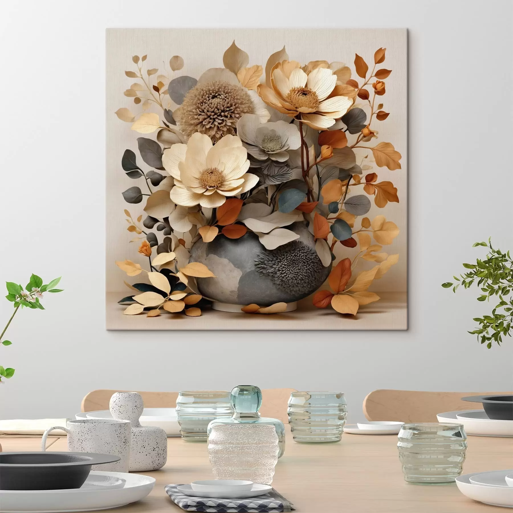 Wandbilder Blumenarrangement in einer dekorativen Vase s49362