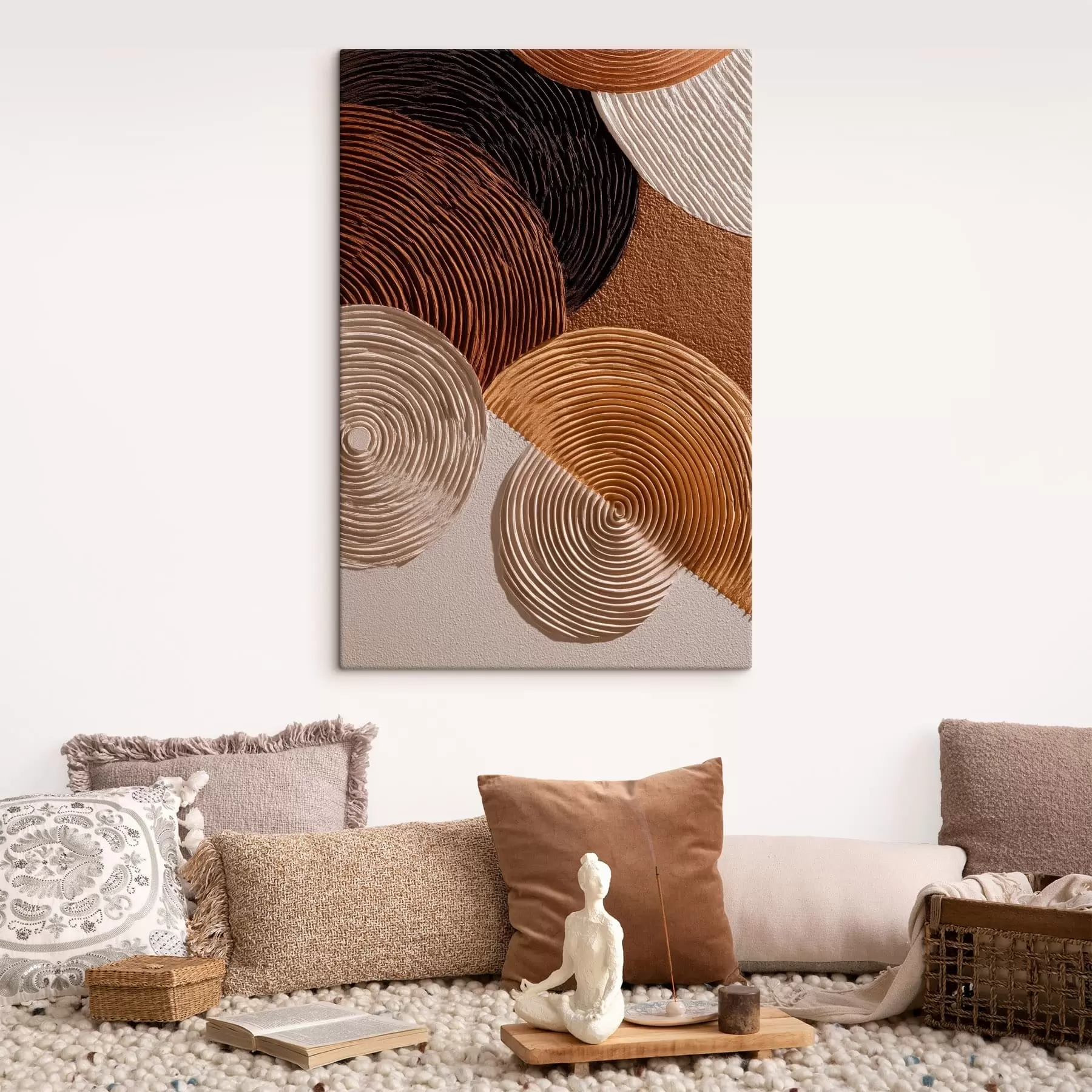 Wandbilder Geometrisches Relief mit konzentrischen Kreisen s49684