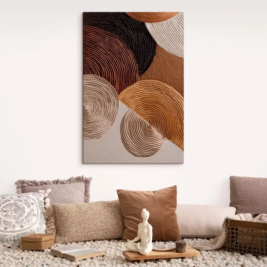 Wandbilder Geometrisches Relief mit konzentrischen Kreisen s49684