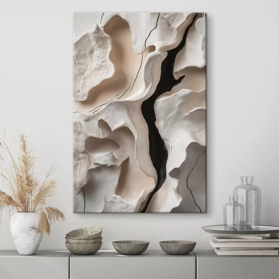 Wandbilder Abstraktes Relief mit leichten, organischen Formen s49687