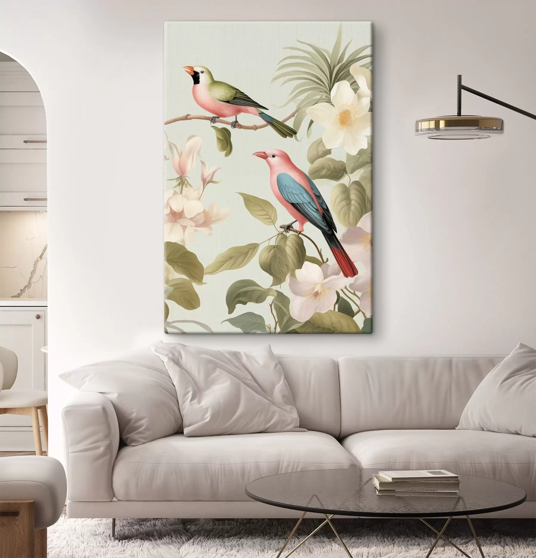 Wandbilder Kolibri in einem blühenden Garten s49733