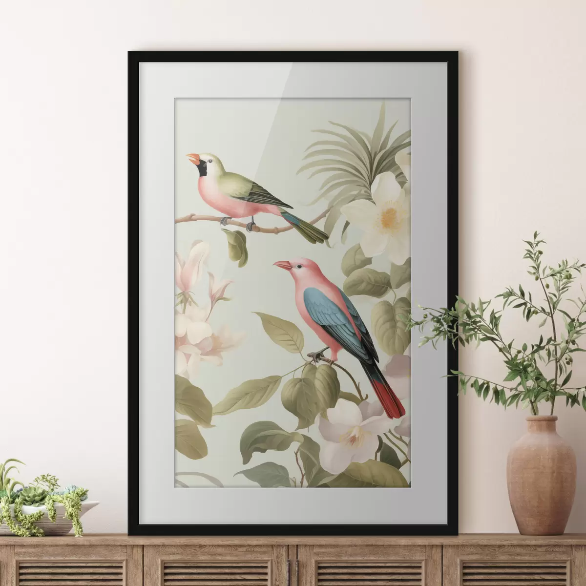 Poster Kolibri in einem blühenden Garten f49733