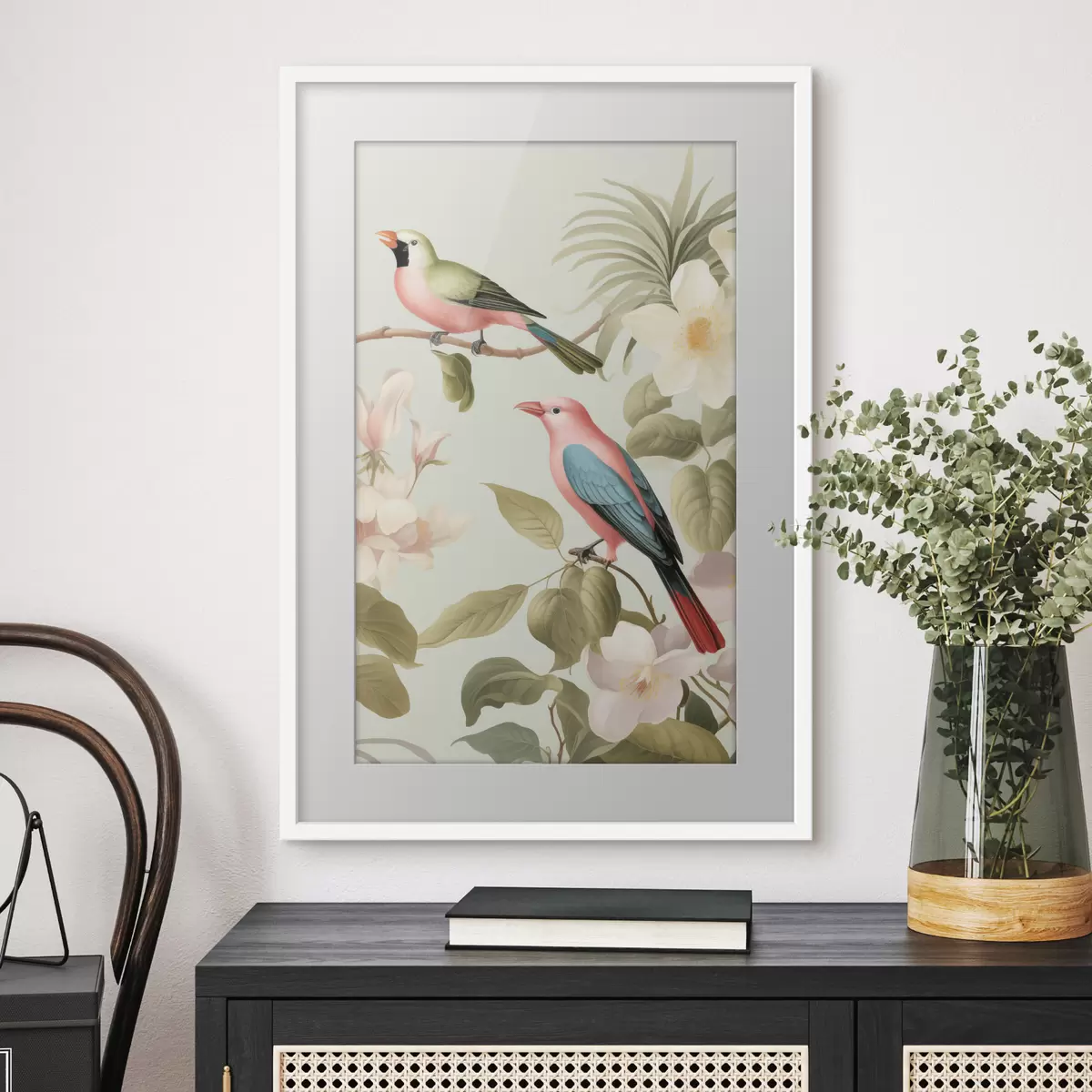 Poster Kolibri in einem blühenden Garten f49733