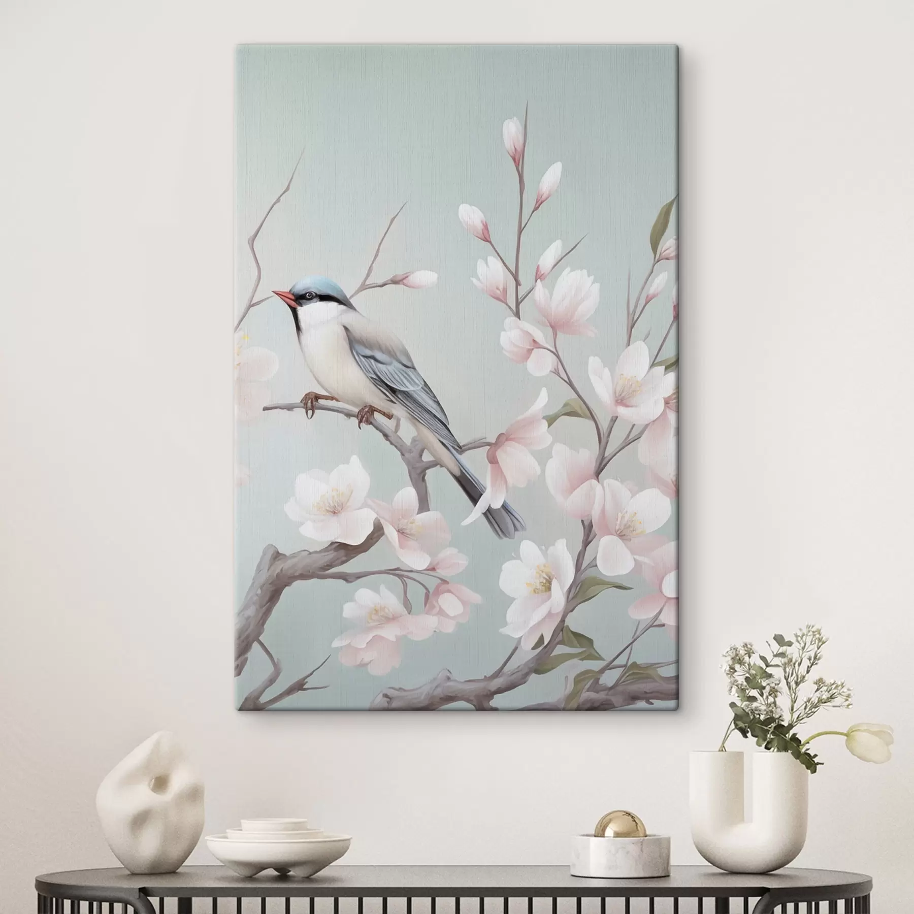 Wandbilder Blühende Kirschblüten, Aquarell s49551