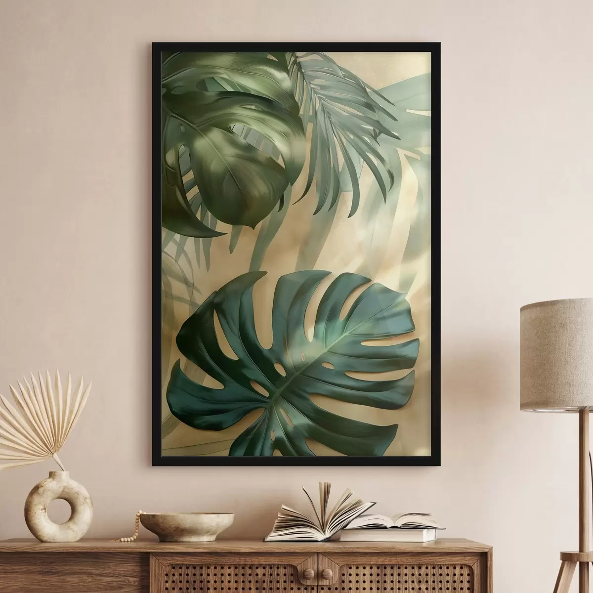 Poster Monstera und tropische Blätter f49552