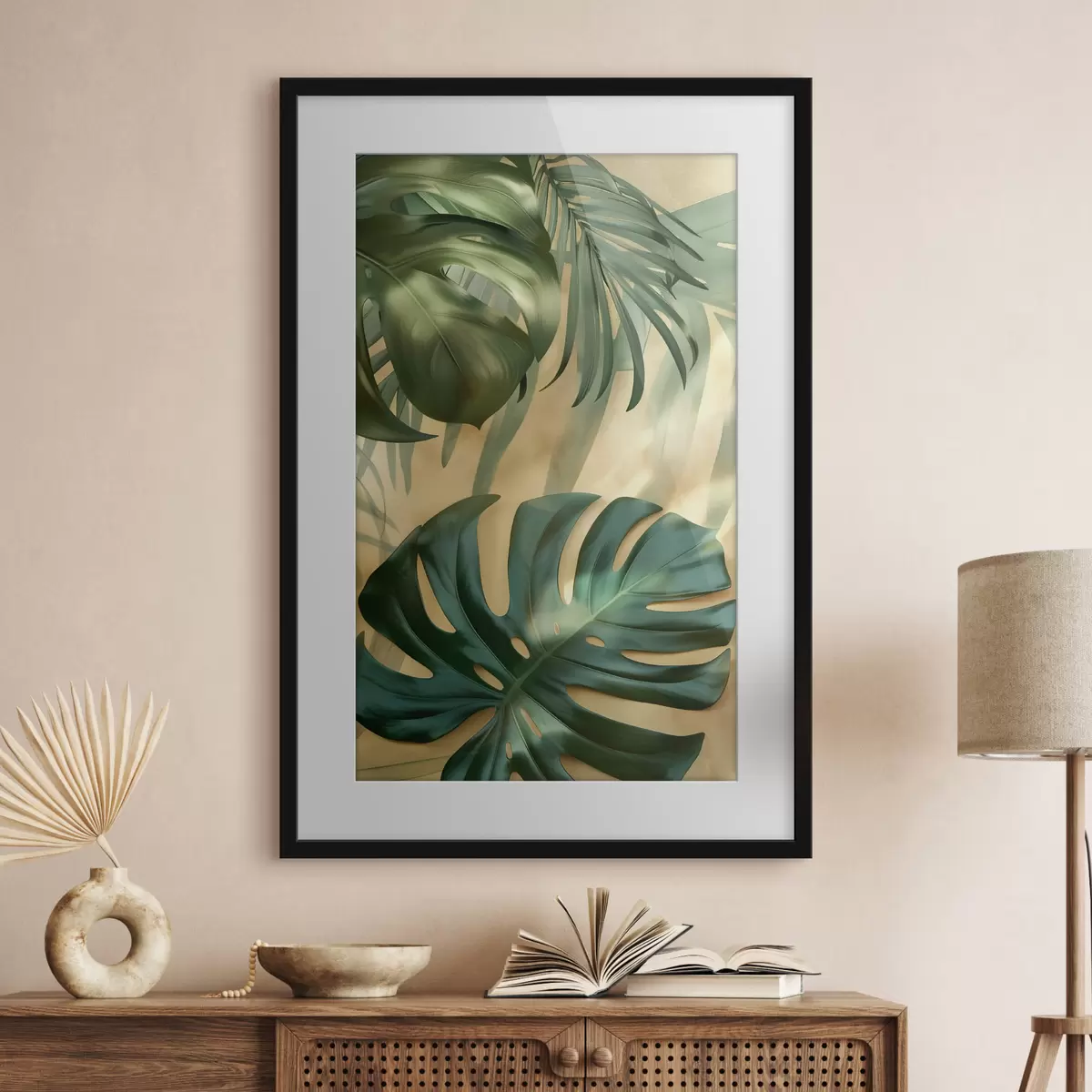 Poster Monstera und tropische Blätter f49552