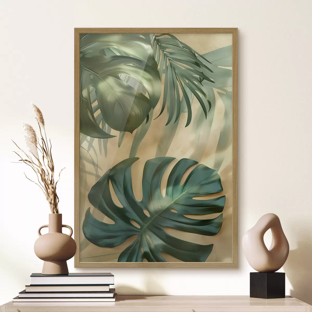 Poster Monstera und tropische Blätter f49552