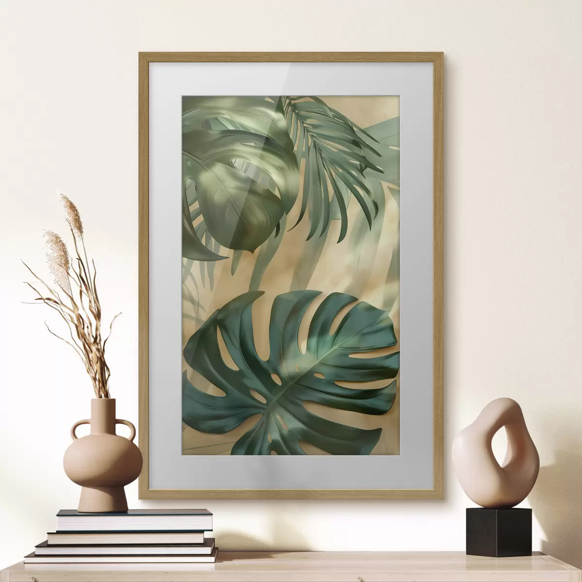 Poster Monstera und tropische Blätter f49552