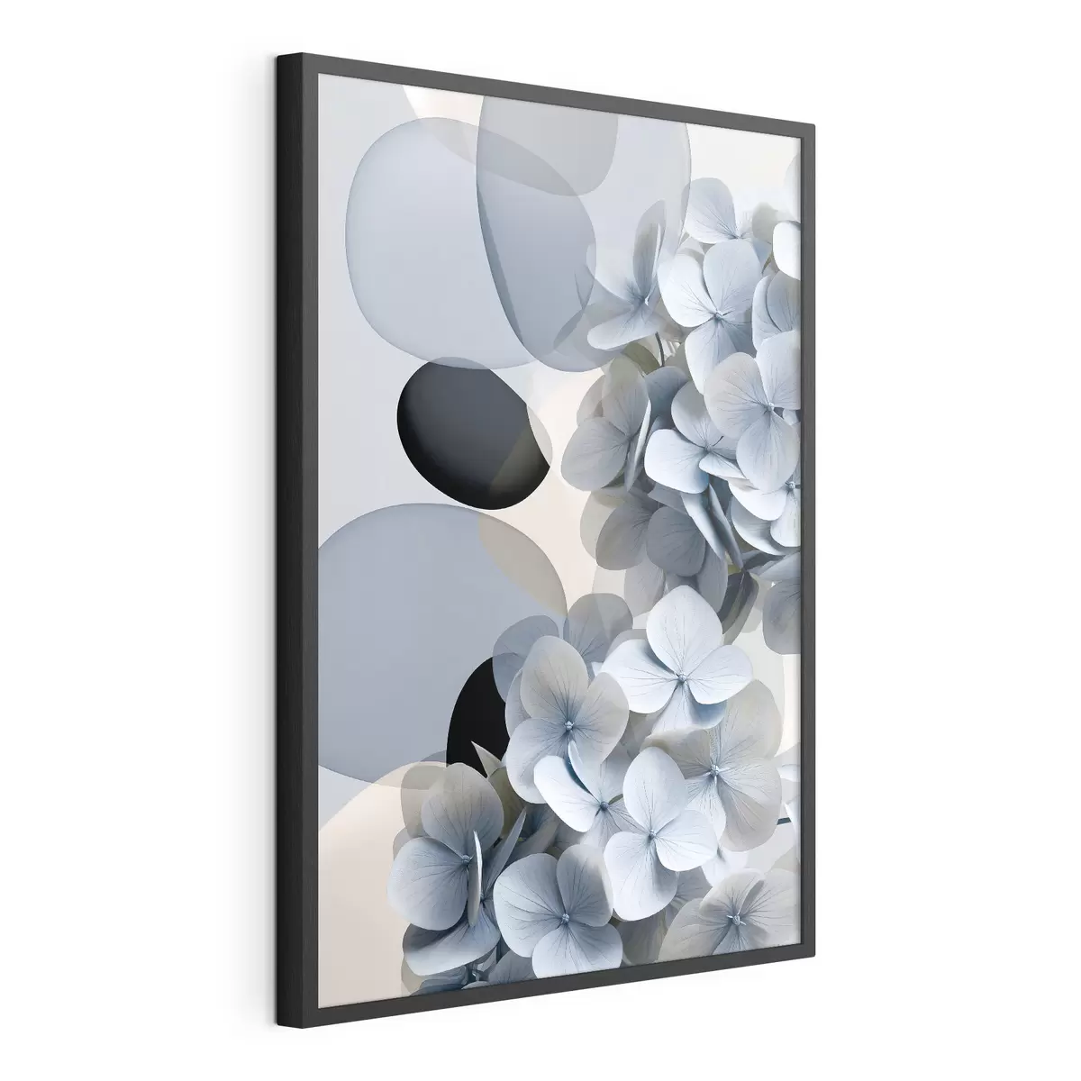 Poster Eine moderne Abstraktion mit Hortensien f49699