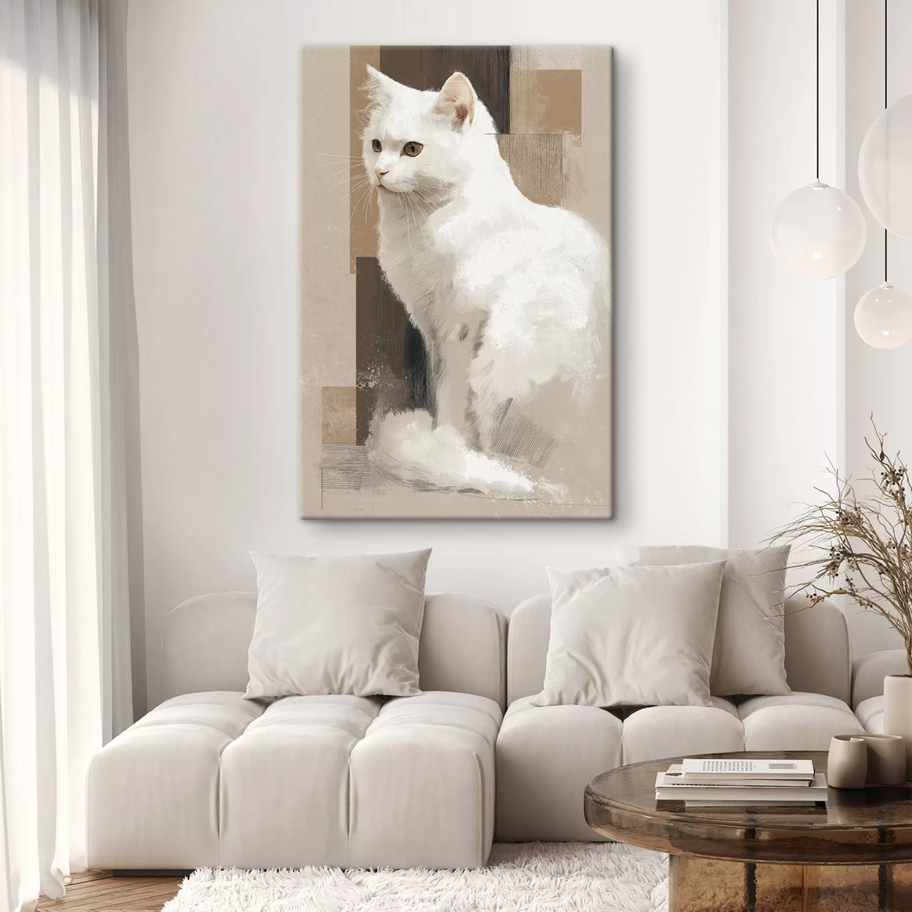 Wandbilder Weiße Katze s49837