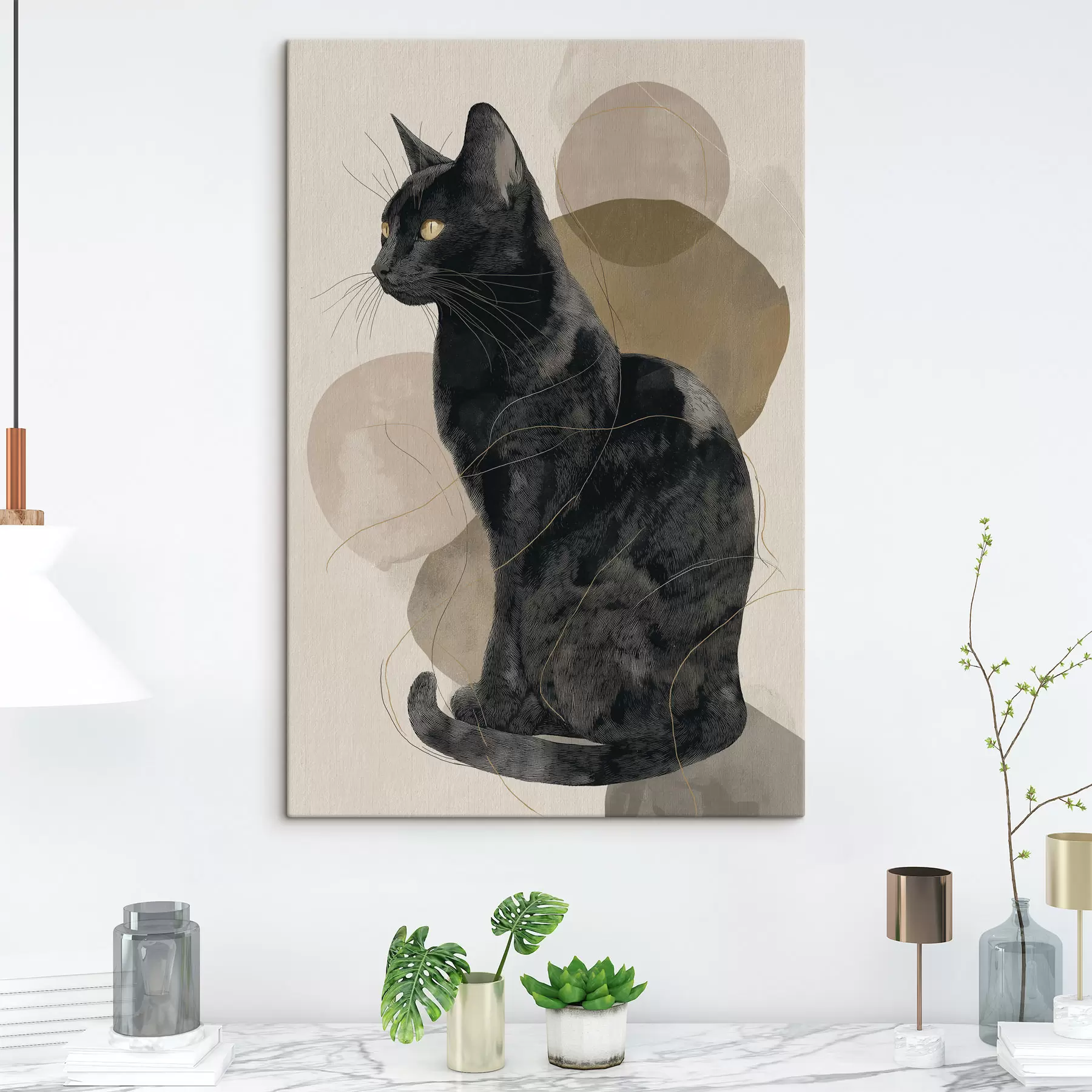 Wandbilder Schwarze Katze s49838