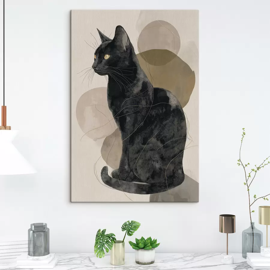 Wandbilder Schwarze Katze s49838