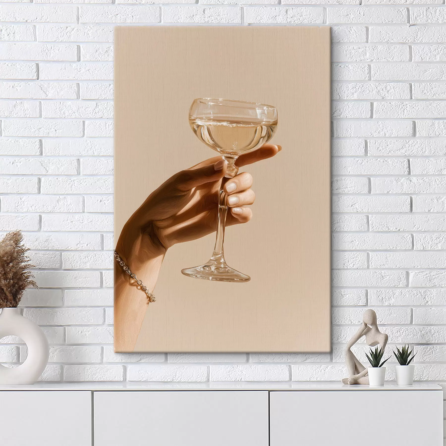 Wandbilder Ein Glas in der Hand s49804