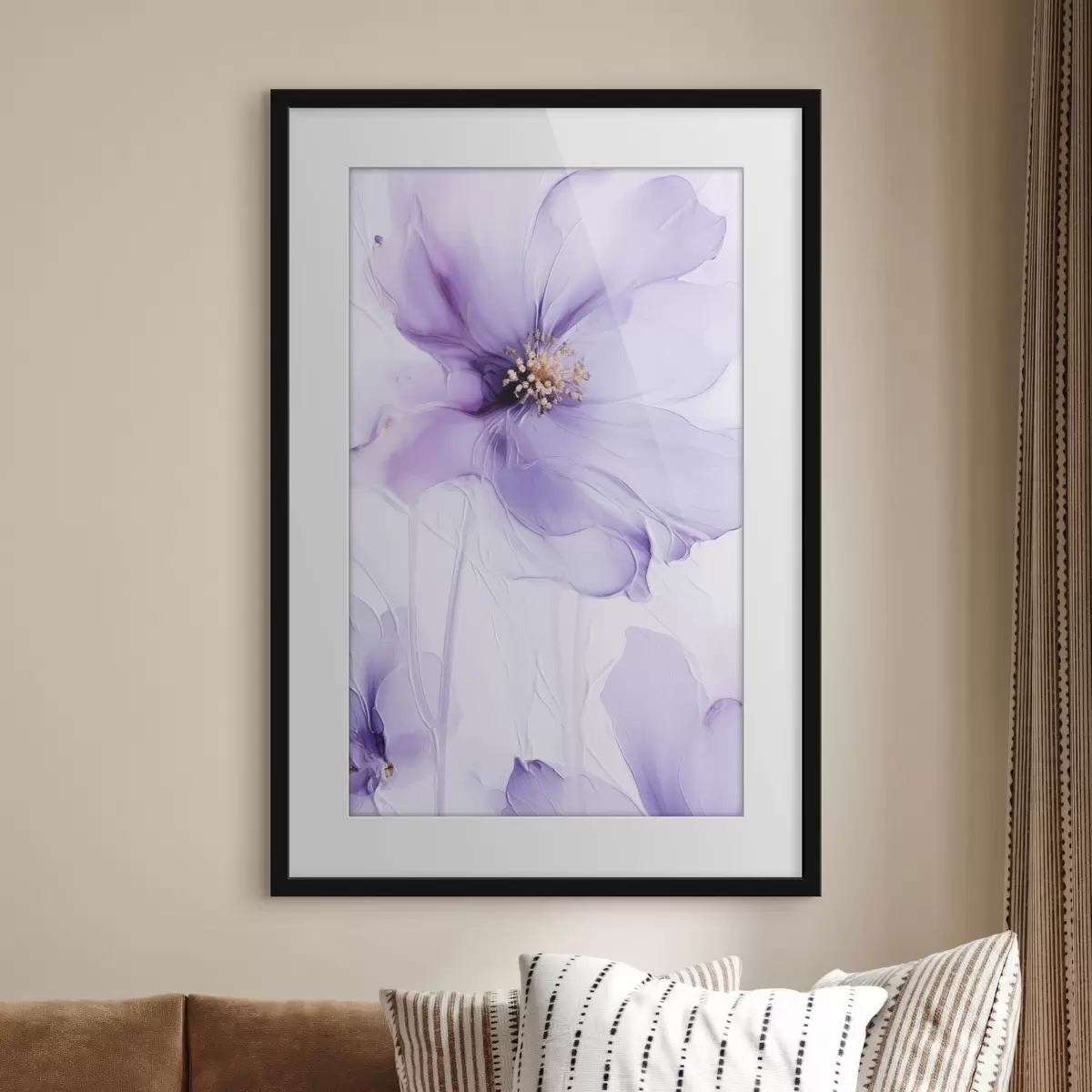 Poster Zarte Blumen mit filigranen Details und einem strukturierten weißen Hintergrund f49761