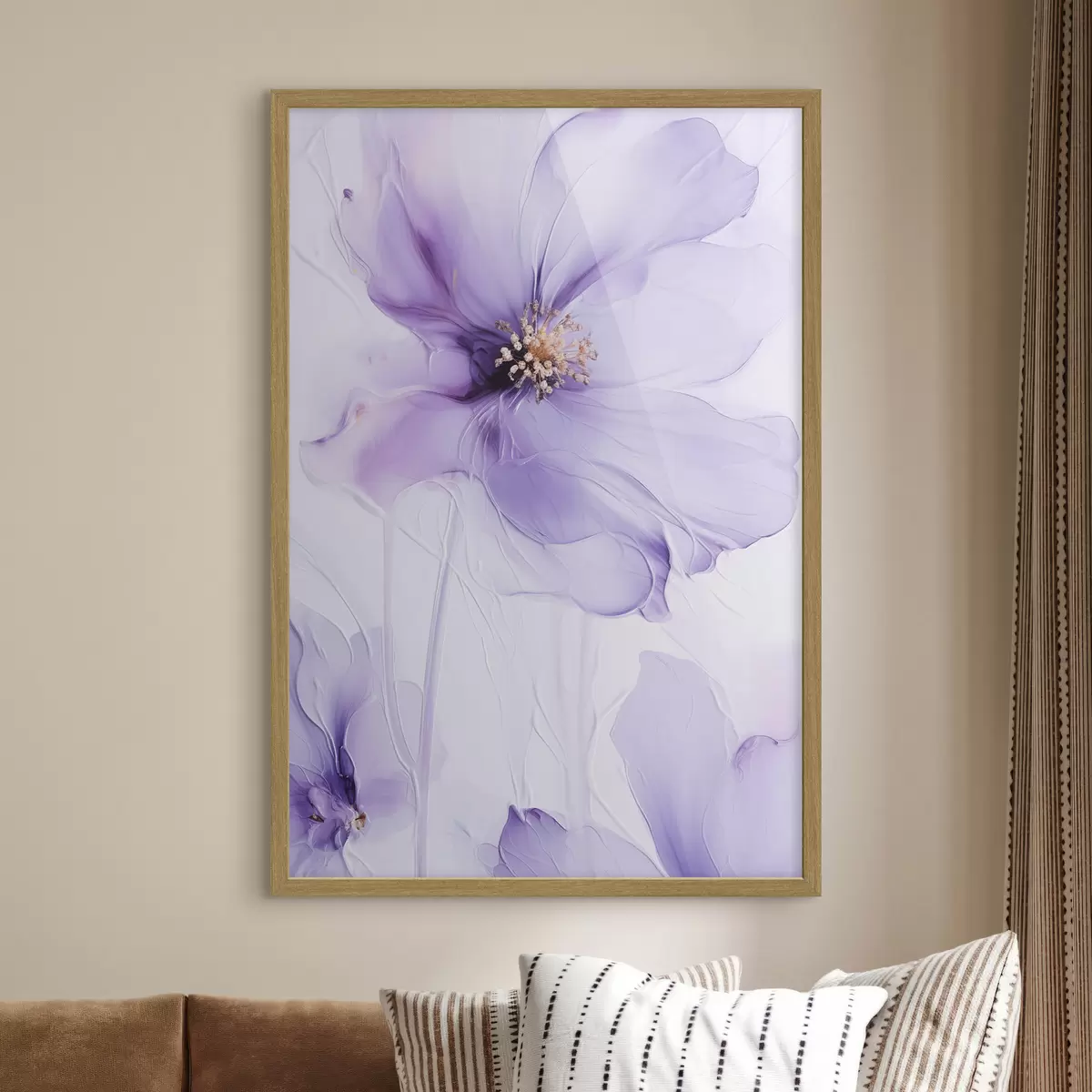 Poster Zarte Blumen mit filigranen Details und einem strukturierten weißen Hintergrund f49761