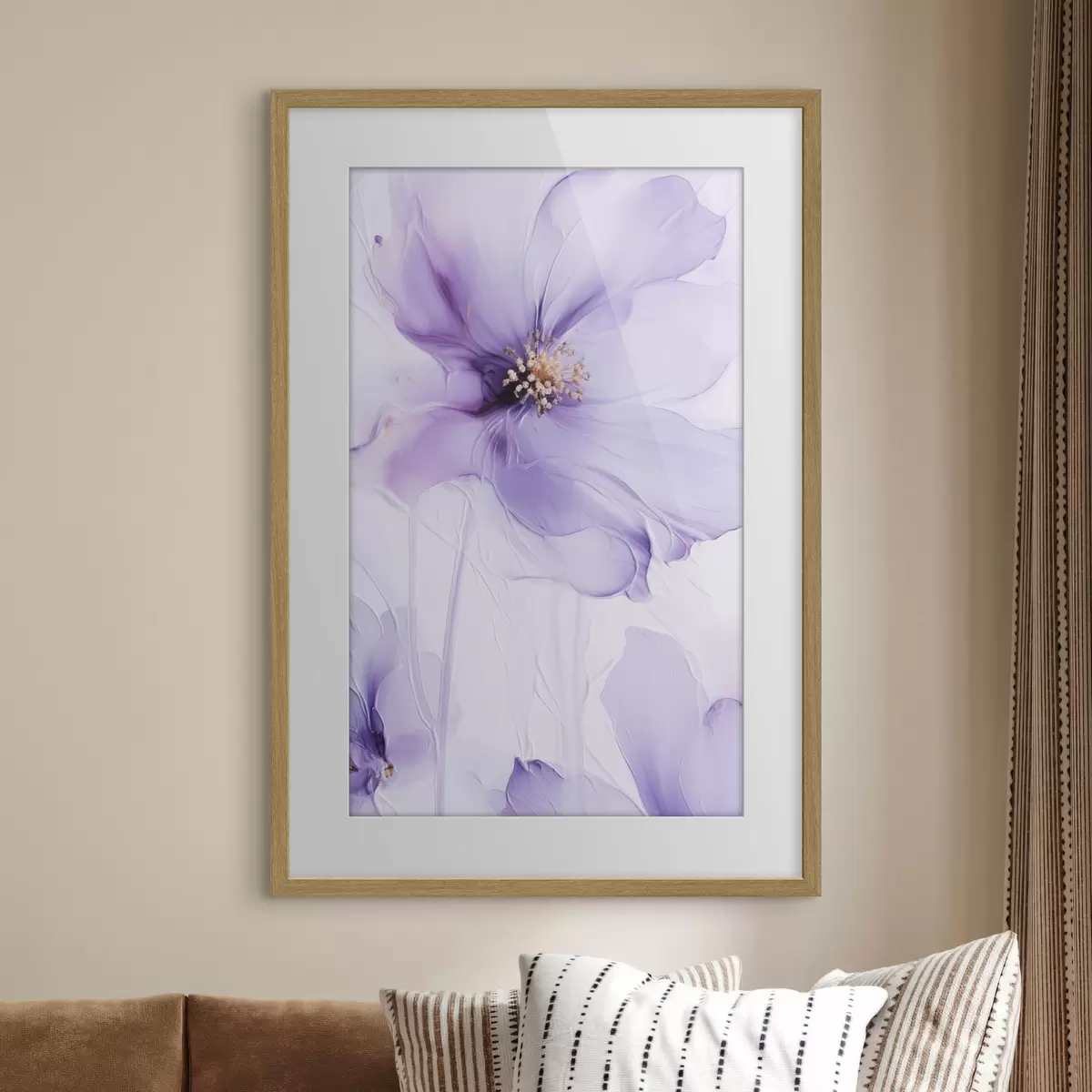 Poster Zarte Blumen mit filigranen Details und einem strukturierten weißen Hintergrund f49761