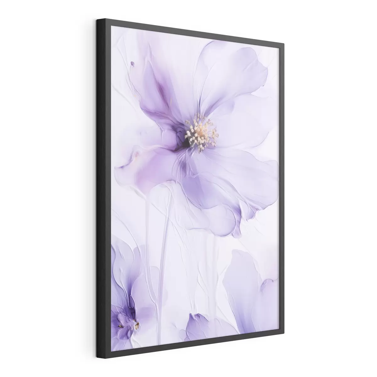 Poster Zarte Blumen mit filigranen Details und einem strukturierten weißen Hintergrund f49761