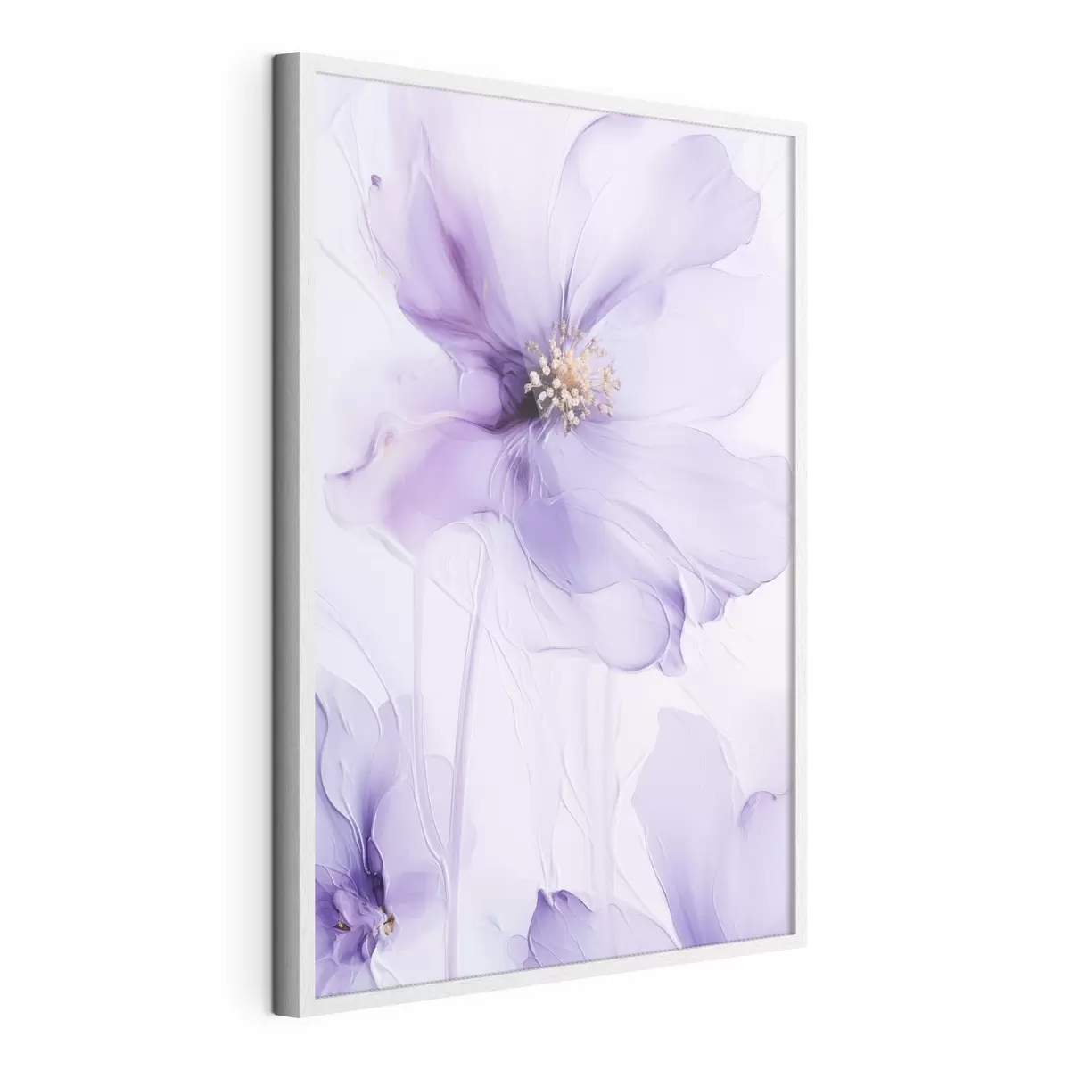 Poster Zarte Blumen mit filigranen Details und einem strukturierten weißen Hintergrund f49761