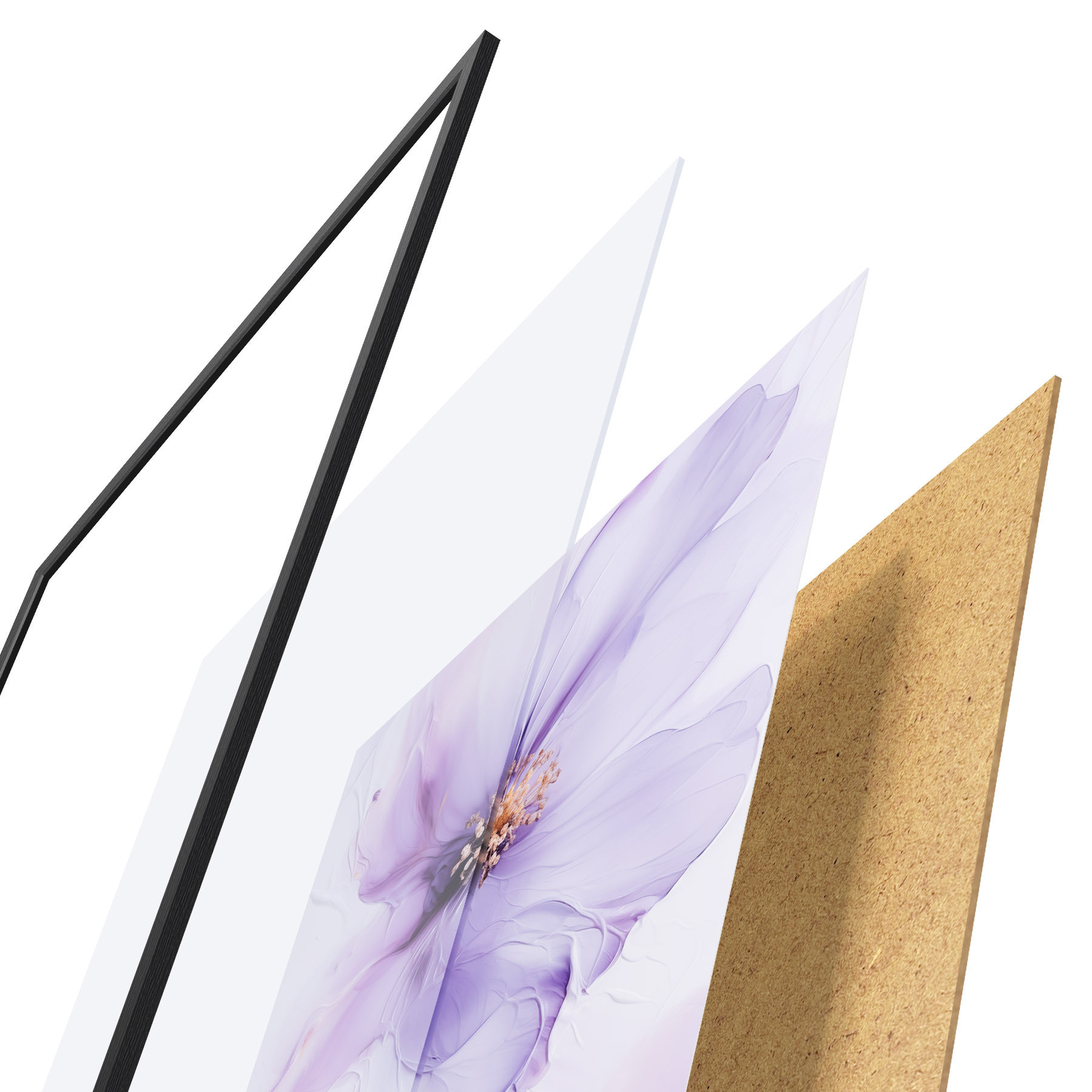Poster Zarte Blumen mit filigranen Details und einem strukturierten weißen Hintergrund f49761