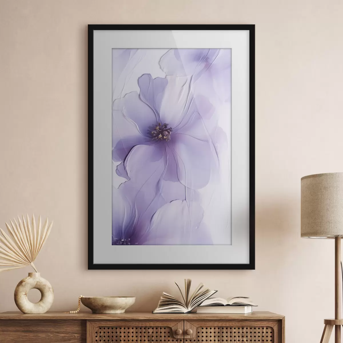 Poster Zarte Blumen mit filigranen Details und einem strukturierten weißen Hintergrund f49762