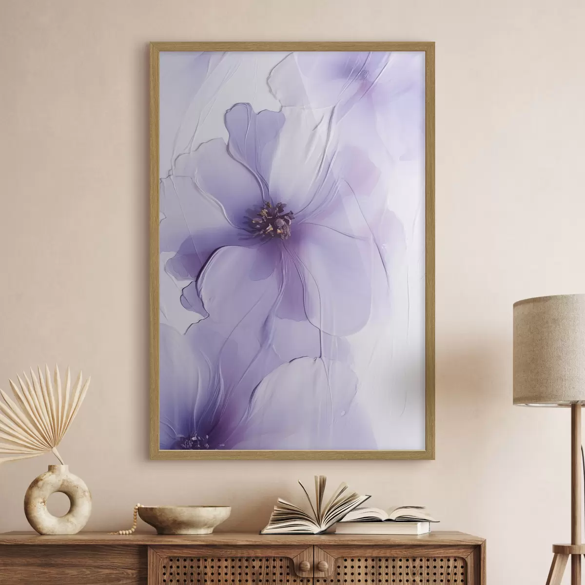 Poster Zarte Blumen mit filigranen Details und einem strukturierten weißen Hintergrund f49762