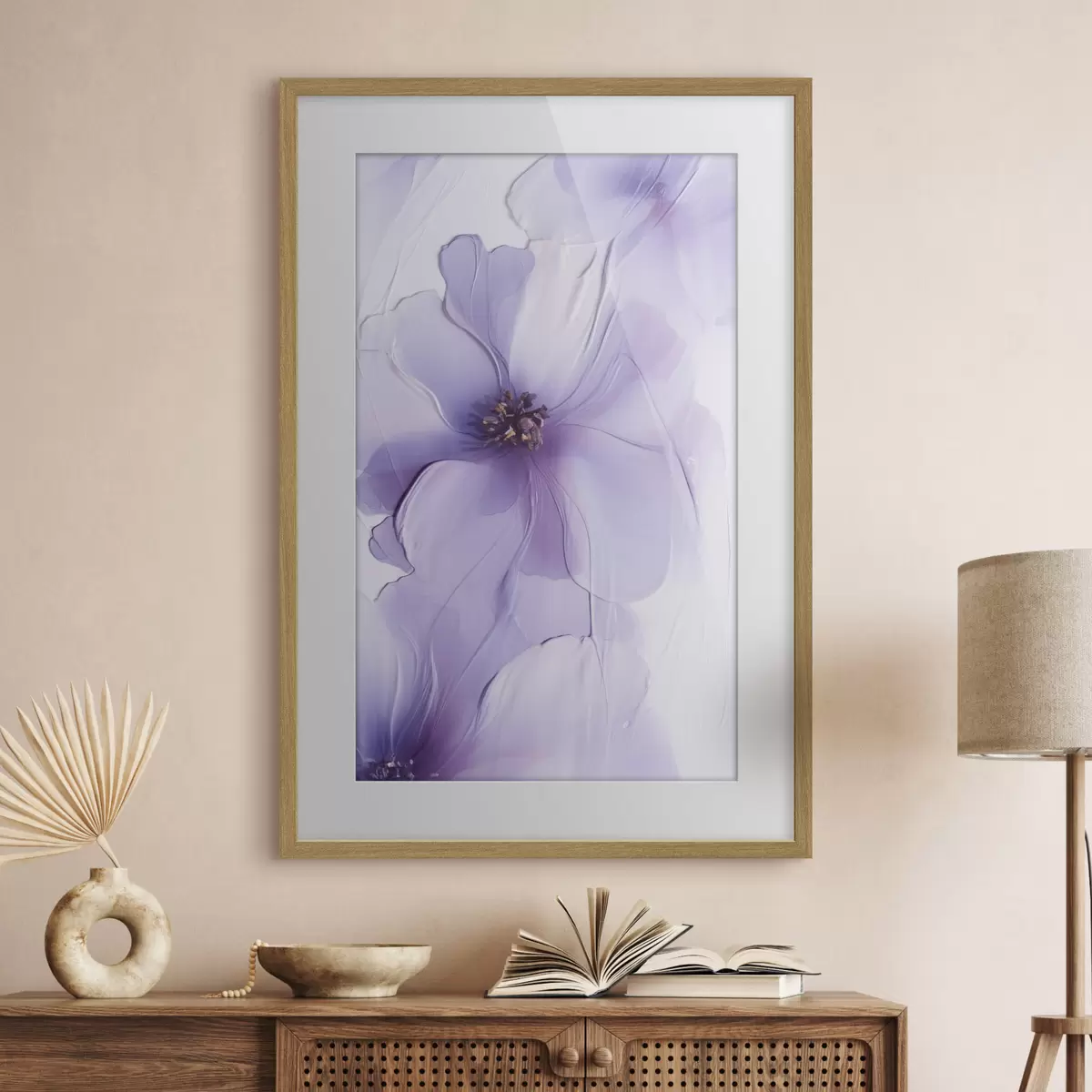 Poster Zarte Blumen mit filigranen Details und einem strukturierten weißen Hintergrund f49762