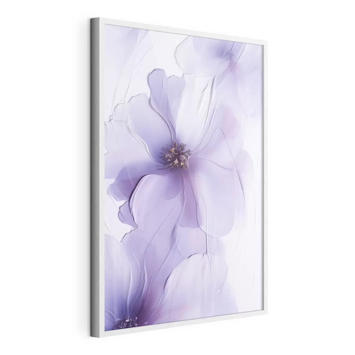 Poster Zarte Blumen mit filigranen Details und einem strukturierten weißen Hintergrund f49762