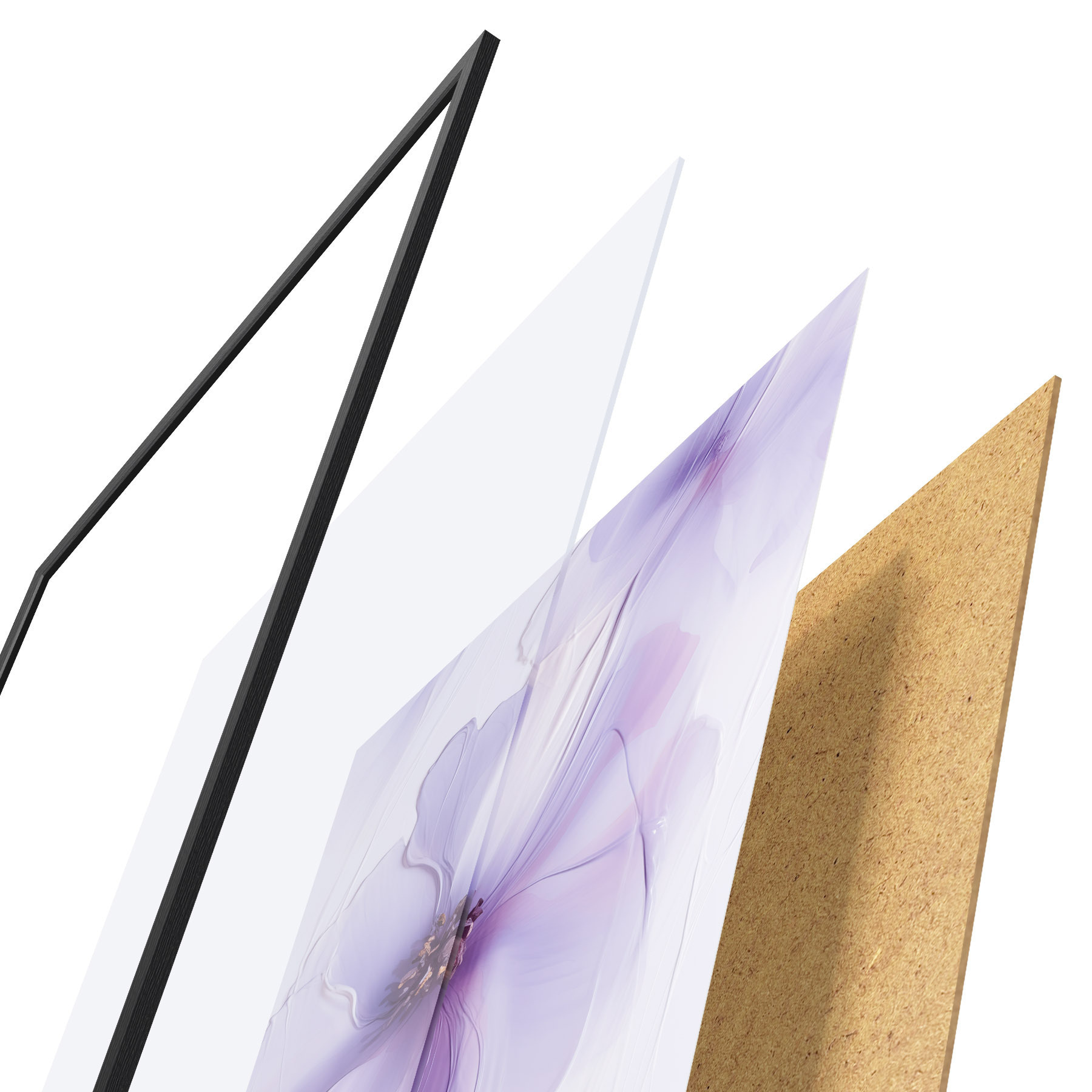 Poster Zarte Blumen mit filigranen Details und einem strukturierten weißen Hintergrund f49762
