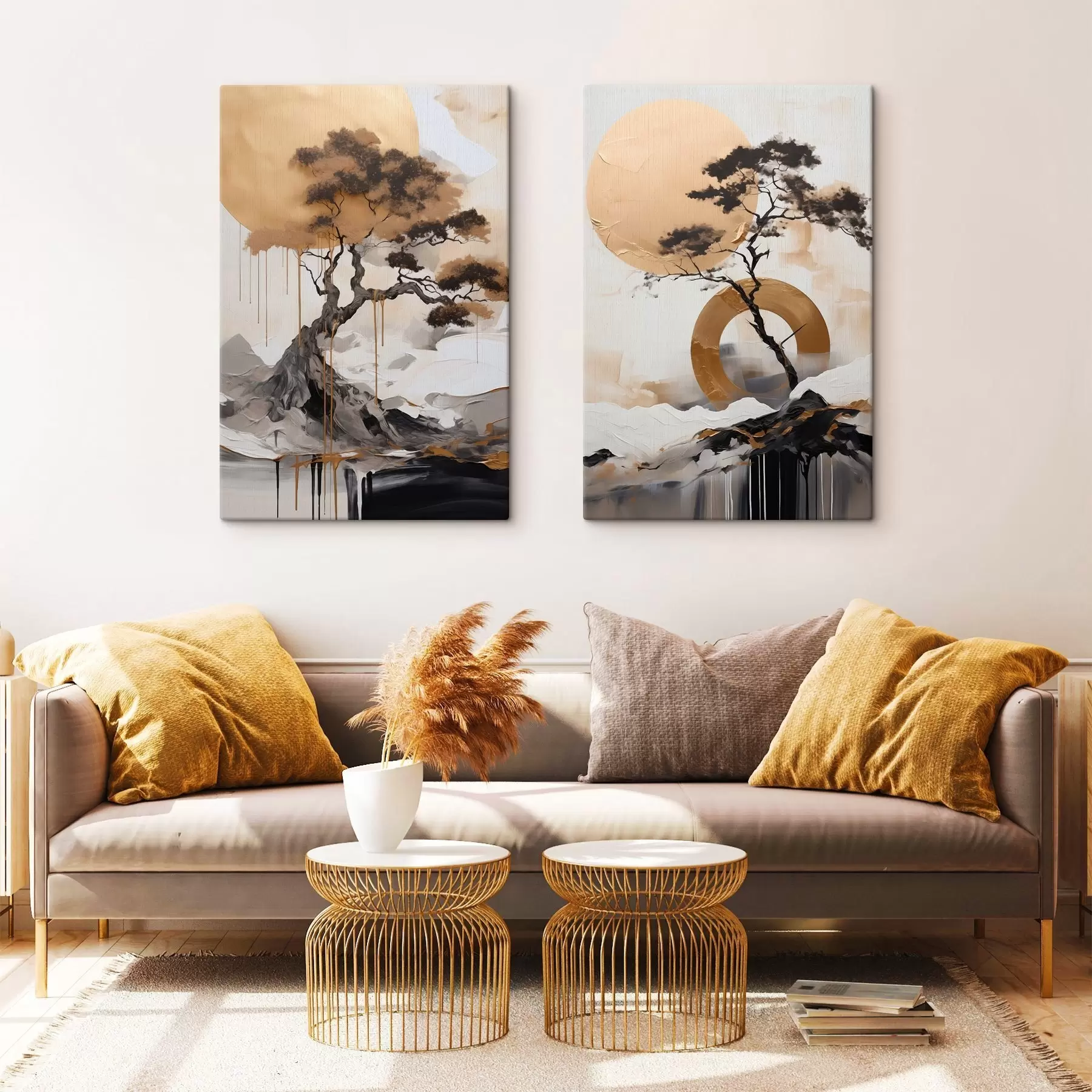 Wandbilder Dekorativer Bonsai-Baum, abstrakte Malerei m30688