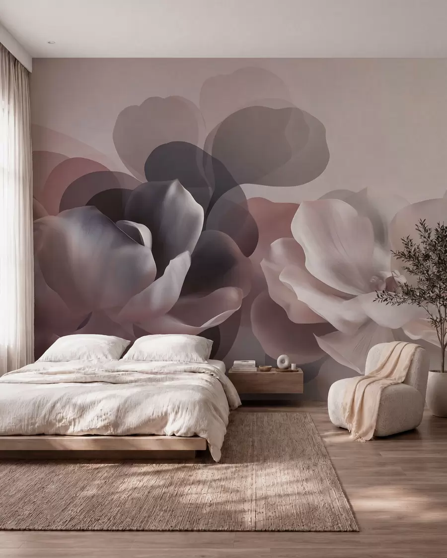Fototapete Abstrakte Blumenkomposition mit Magnolien w09930